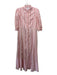 Livro Size S Pink & Yellow Cotton Floral Stripe 1/2 Balloon Sleeve Dress Pink & Yellow / S