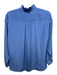 Ann Mashburn Size XS Blue Silk Long Sleeve Ruffle Collar Button Up Shirt Top Blue / XS