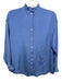 Ann Mashburn Size XS Blue Silk Long Sleeve Ruffle Collar Button Up Shirt Top Blue / XS