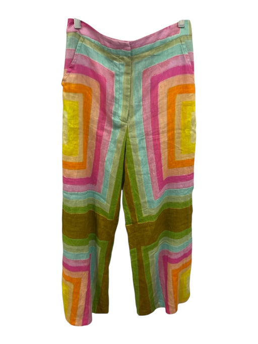 Hope for Flowers by Tracy Reese Size S Pink, Yellow, Orange Linen Zip Up Pants Pink, Yellow, Orange / S