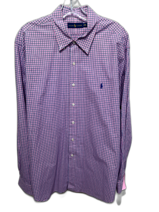 Polo Ralph Lauren Size XXL White, Pink, Blue Cotton Plaid Long Sleeve Shirt White, Pink, Blue / XXL