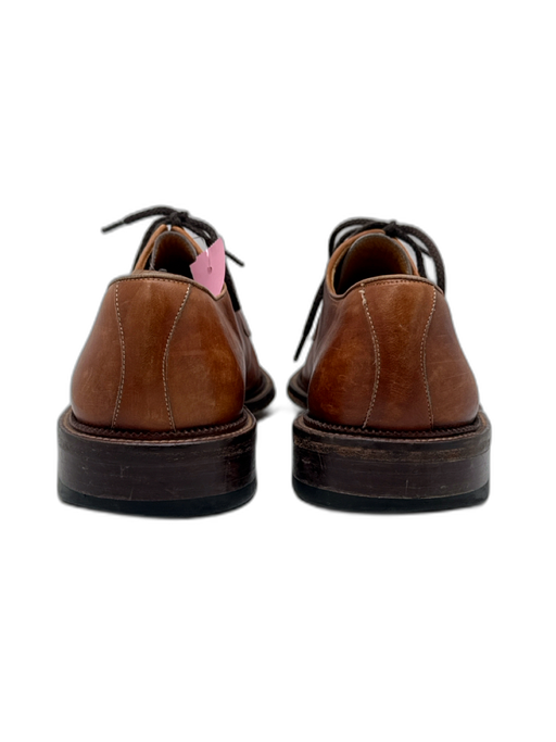 Magnanni Shoe Size 11 AS IS Brown Leather Lace Up Square Toe Stacked Heel Shoes Brown / 11