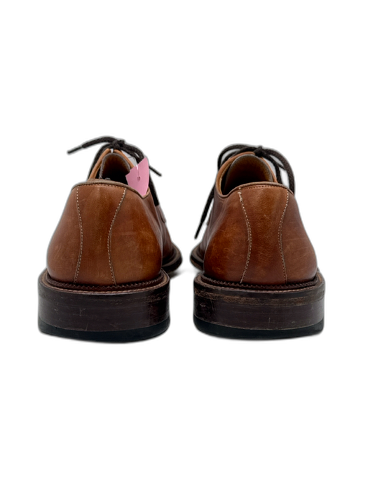 Magnanni Shoe Size 11 AS IS Brown Leather Lace Up Square Toe Stacked Heel Shoes Brown / 11