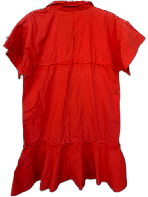 Hunter Bell Size S Orange Cotton Short Sleeve Drop Waist Collar Dress Orange / S