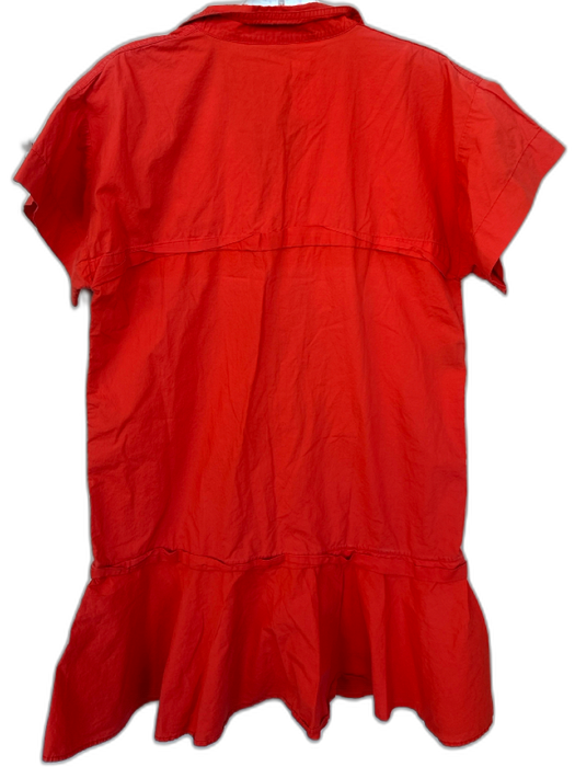 Hunter Bell Size S Orange Cotton Short Sleeve Drop Waist Collar Dress Orange / S