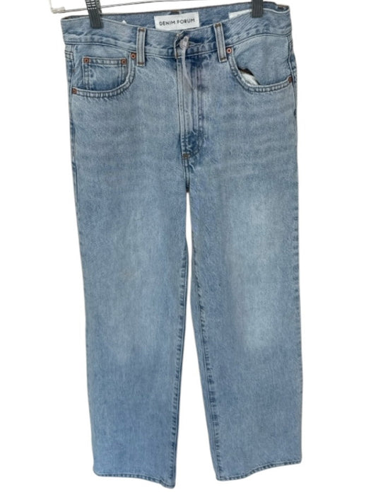 Denim Forum Size 26 Light Wash Cotton High Waist Wide Leg Jeans Light Wash / 26