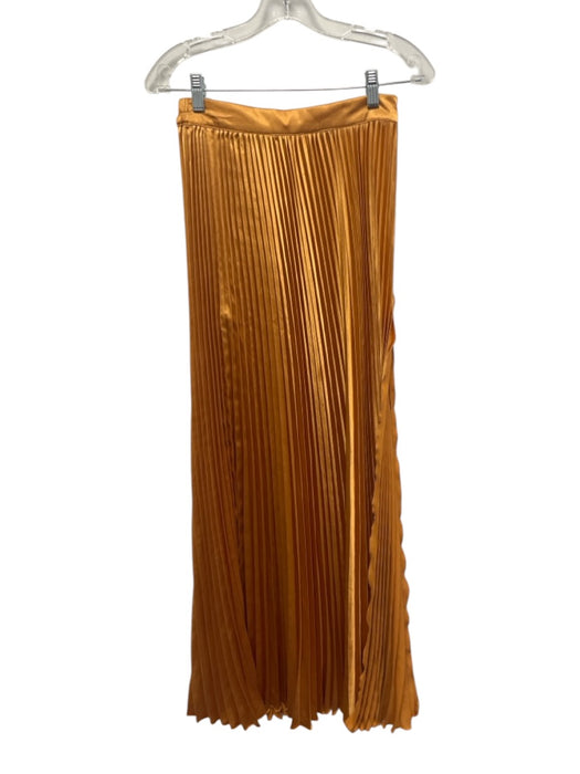 L'idee Size S Marigold Orange Polyester Sleeveless Tiered Pleat Detail Skirt Set Marigold Orange / S