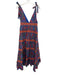 Farm Rio Size S Blue, Red, & Pink Cotton V Neck & Back Sleeveless Dress Blue, Red, & Pink / S