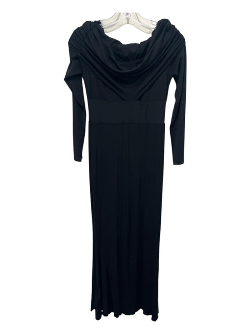 Commense Size L Black Polyester Blend Off Shoulder Mesh Detail Long Sleeve Dress Black / L