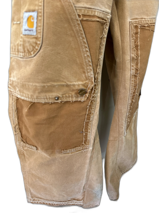 Carhartt Size Est L Tan Cotton Distressed Flared Khakis Men's Pants Tan / Est L