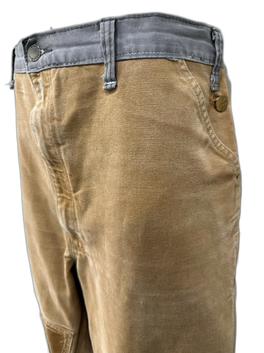 Carhartt Size Est L Tan Cotton Distressed Flared Khakis Men's Pants Tan / Est L