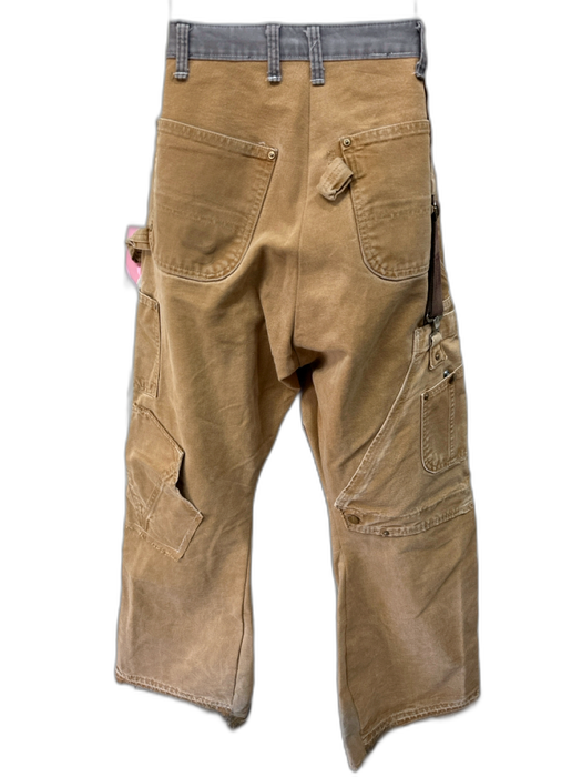 Carhartt Size Est L Tan Cotton Distressed Flared Khakis Men's Pants Tan / Est L