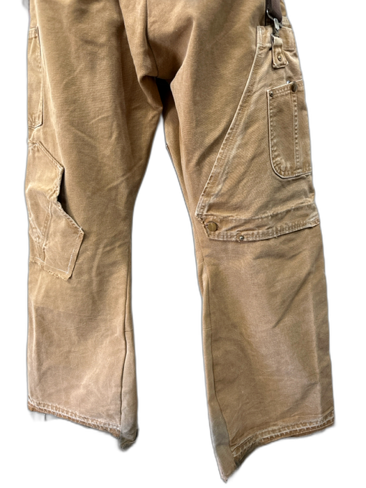 Carhartt Size Est L Tan Cotton Distressed Flared Khakis Men's Pants Tan / Est L