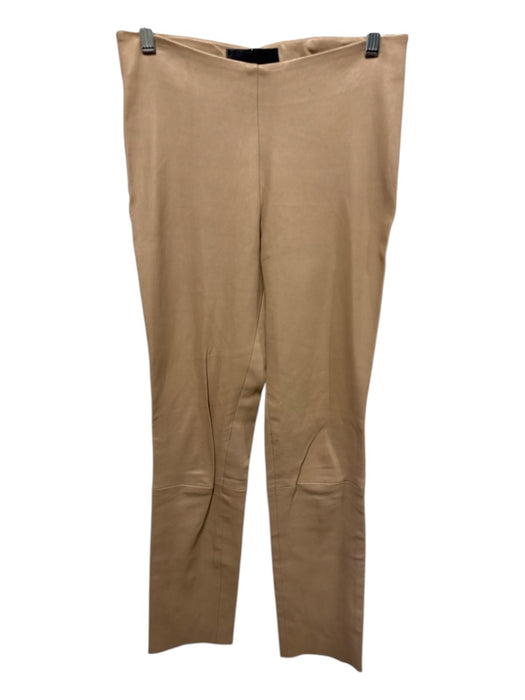 Cushnie et Ochs Size 8 Tan Beige Leather High Rise Elastic Waist Paneled Pants Tan Beige / 8