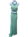 Rachel Allan Size 0 Seafoam & Multi Polyester Beaded Sleeveless Maxi Skirt Set Seafoam & Multi / 0