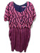 SeeByChloe Size 48 purple & pink Silk Short Sleeve All Over Print Dress purple & pink / 48