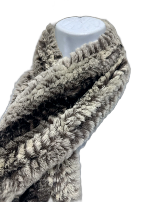 Il Fait Froid Black, Brown, Gray Rex Rabbit Rectangle Striped scarf Black, Brown, Gray