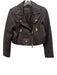 ALLSAINTS Size 8 Black Sheep Leather Gold hardware Cropped Biker Jacket Black / 8