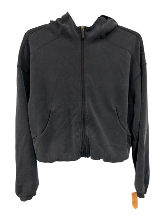 Lululemon Faded Black Polyester & Modal Zip Up Cropped Hoodie Jacket (Outdoor) Faded Black / 6