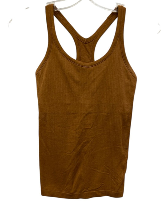 Lululemon Size 4 Brown Synthetic Ribbed Racerback Athletic Tank Top Brown / 4