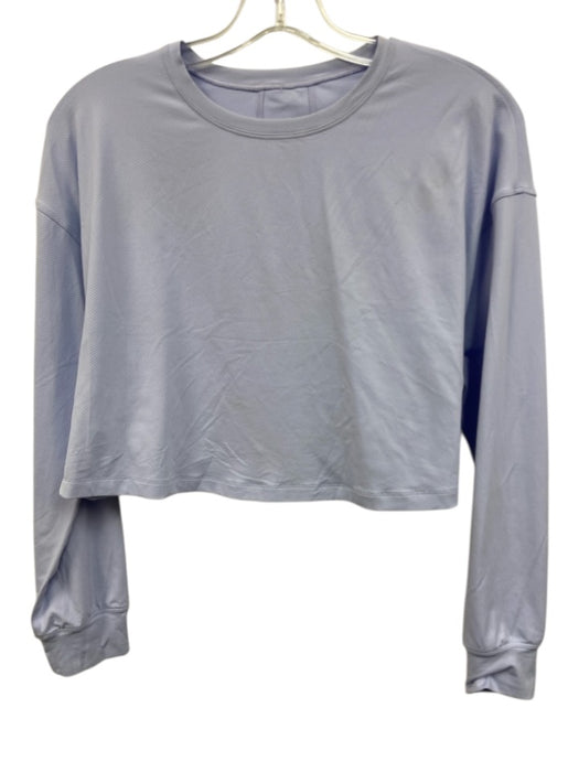 Lululemon Size Est S Light Blue Synthetic Long Sleeve Crop Athletic Top Light Blue / Est S