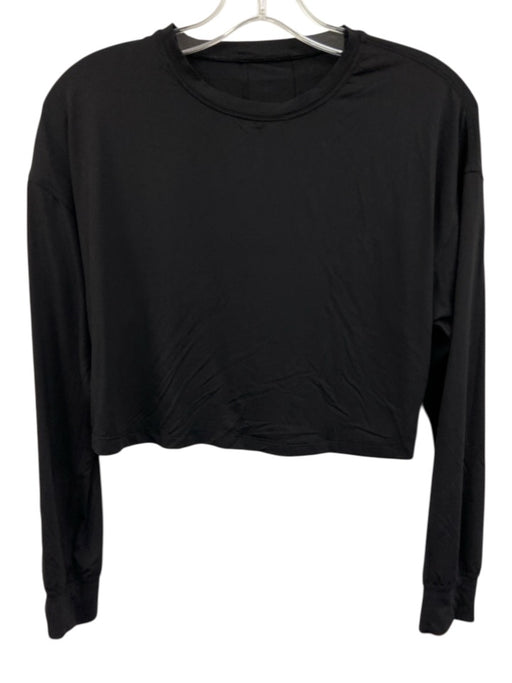 Lululemon Size Est S Black Synthetic Long Sleeve Cropped Athletic Top Black / Est S