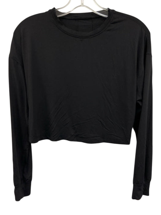 Lululemon Size Est S Black Synthetic Long Sleeve Cropped Athletic Top Black / Est S