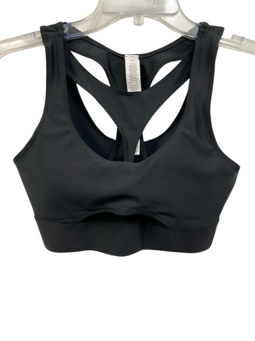 Alo Size S Black Polyester & Elastane Sleeveless Cutout Sports Bra Top Black / S