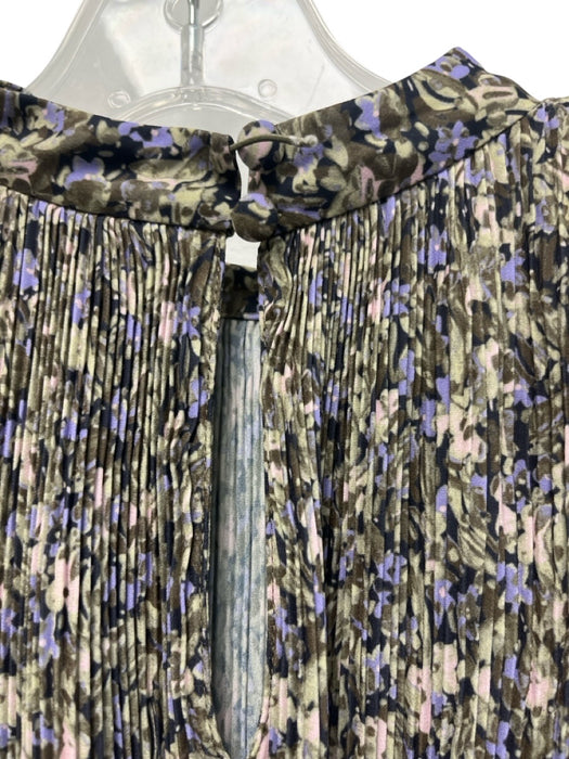 Derek Lam 10 Crosby Size XS Green, Blue & Multi Polyester Long Sleeve Mini Dress Green, Blue & Multi / XS