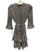 Derek Lam 10 Crosby Size XS Green, Blue & Multi Polyester Long Sleeve Mini Dress Green, Blue & Multi / XS