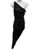 Norma Kamali Size XS/34 Black Polyester & Nylon Shimmer Rouched Assymetric Dress Black / XS/34