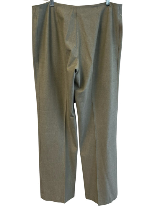 Fabrizio Gianni Size 14 Green Polyester Blend Straight Leg High Rise Pants Green / 14