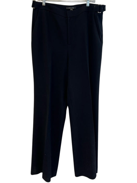 Rachel Roy Size 14 Black Triacetate Straight Leg Zip Fly Side Pocket Pants Black / 14