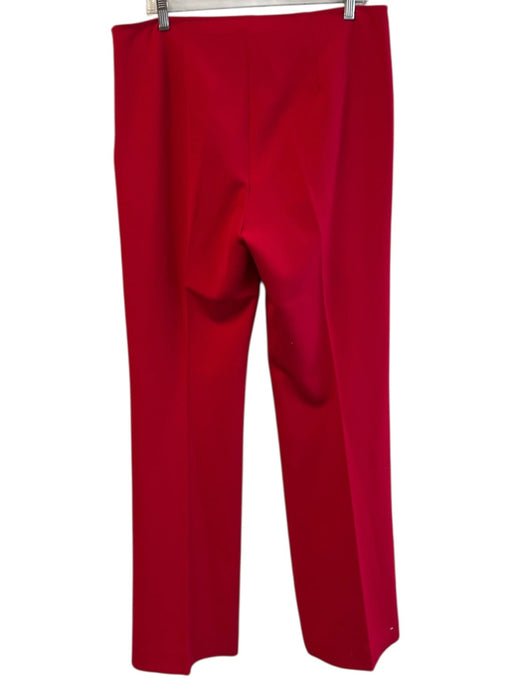 Trina Turk Size 12 Red Polyester Straight Leg Side Zip Seam Detail Slacks Pants Red / 12