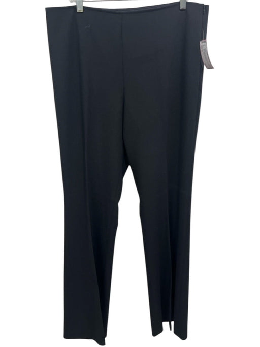 Trina Turk Size XL Black Polyester Blend Pull on Straight Wide Side Zip Pants Black / XL