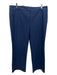 Trina Turk Size XL Navy Blue Cotton Blend Crop Straight Wide Zip & Hook Pants Navy Blue / XL