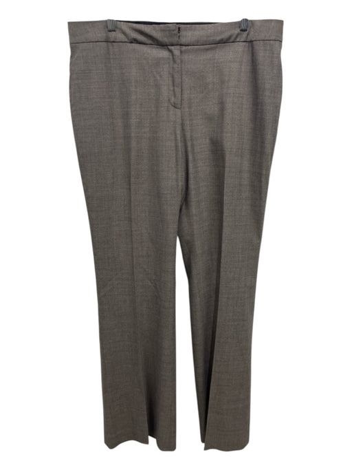 Elie Tahari Size XL Taupe Brown Wool Blend Woven Zip & Hook Closure Pleat Pants Taupe Brown / XL