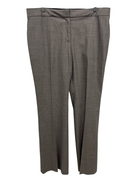 Elie Tahari Size XL Taupe Brown Wool Blend Woven Zip & Hook Closure Pleat Pants Taupe Brown / XL