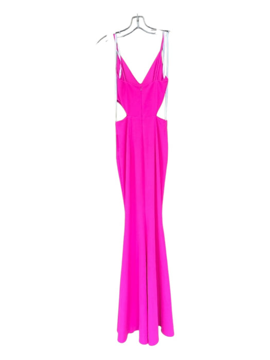 Aqua Size 0 Pink Polyester Blend Spaghetti Strap Side Cut Outs Slit Gown Pink / 0
