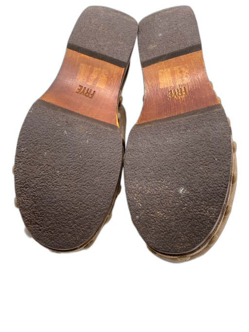 Frye Shoe Size 9.5 Taupe Suede Round Toe Shearling Lined Studded loafer Clogs Taupe / 9.5