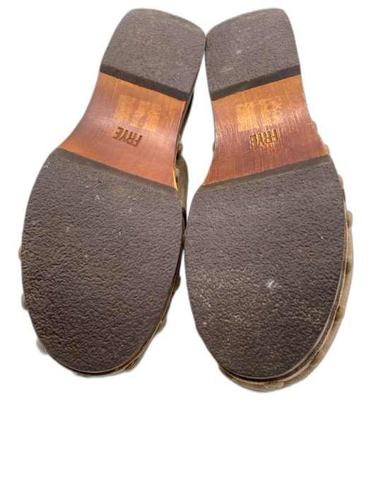 Frye Shoe Size 9.5 Taupe Suede Round Toe Shearling Lined Studded loafer Clogs Taupe / 9.5