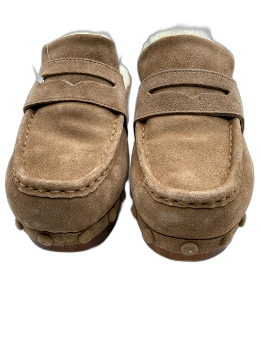 Frye Shoe Size 9.5 Taupe Suede Round Toe Shearling Lined Studded loafer Clogs Taupe / 9.5