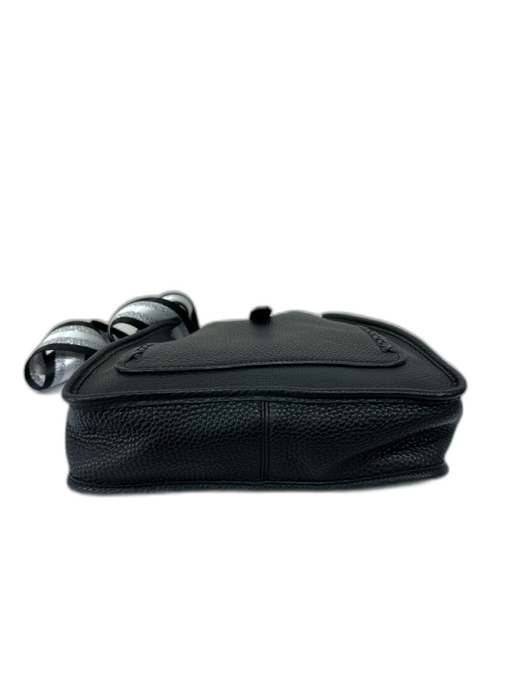 Rebecca Minkoff Black & Silver Pebble Leather Pocket Detachable Strap Bag Black & Silver / Medium