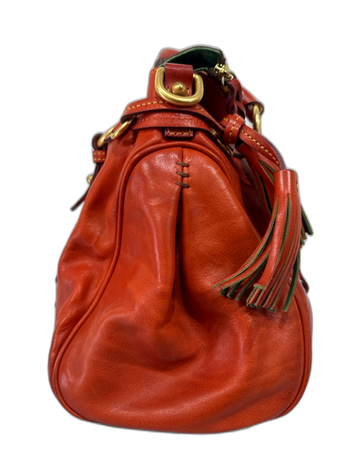 Dooney & Bourke Orange Brown Leather Gold hardware Top Handle Tassel Detail Bag Orange Brown / Medium