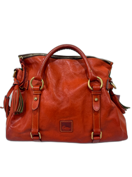Dooney & Bourke Orange Brown Leather Gold hardware Top Handle Tassel Detail Bag Orange Brown / Medium