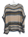 Orvis Size One Size Taupe, Blue & Multi Cotton Knit Abstract Wide Neck Sweater Taupe, Blue & Multi / One Size