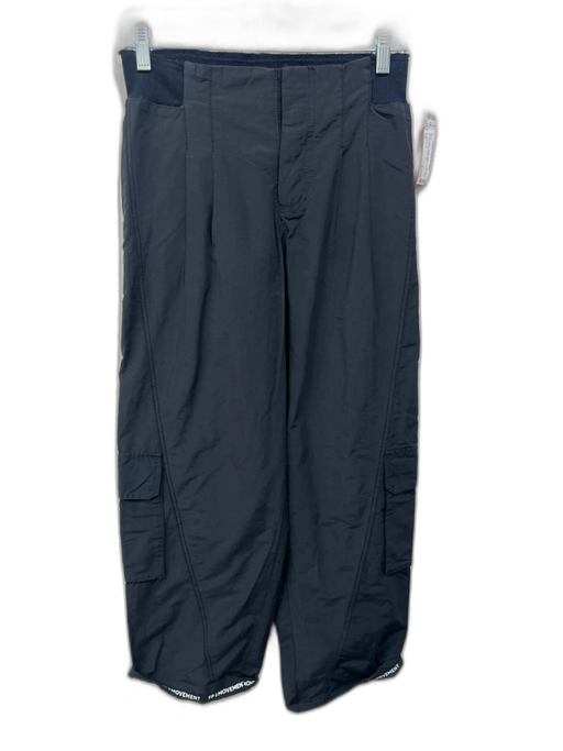FP Movement Size XS Black Cotton Elastic Waist Cargo Snap Up Barrel Leg Pants Black / XS