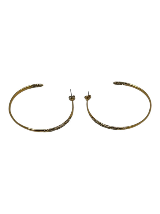 Alexis Bittar Gold & Clear Gold Plated Metal Crystal Embellished Hoop Earrings Gold & Clear