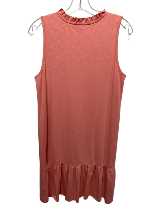 Lilla P Size M Peach Orange Cotton & Modal Sleeveless Ruffle Trim Shift Dress Peach Orange / M