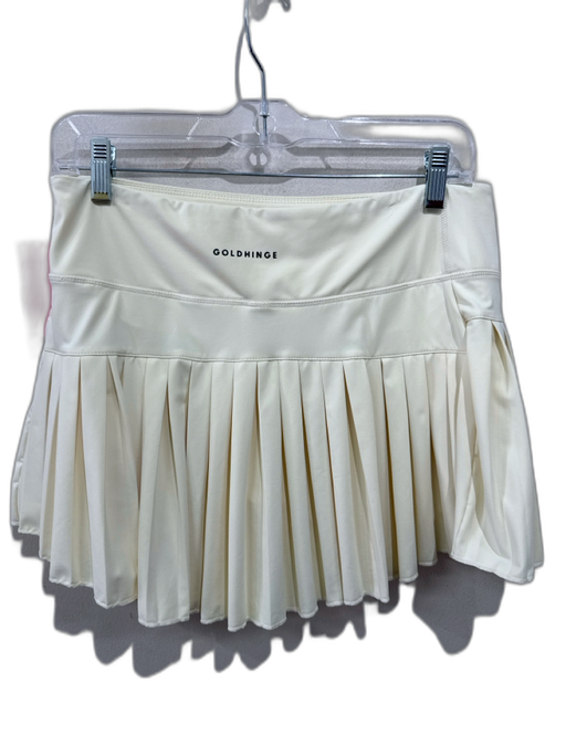 Goldhinge Size XL Light Yellow No Fabric Tag Wide Waist Band Pleated Logo Skort Light Yellow / XL